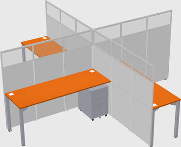 Quad office cubicles