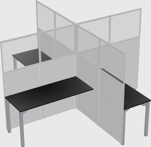 Quad office cubicles