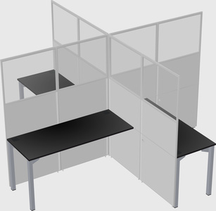 Quad office cubicles