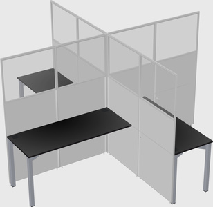 Quad office cubicles