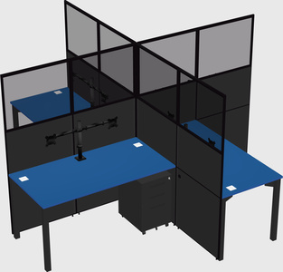 Quad office cubicles