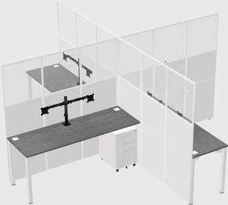 Quad office cubicles