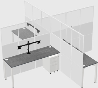 Quad office cubicles