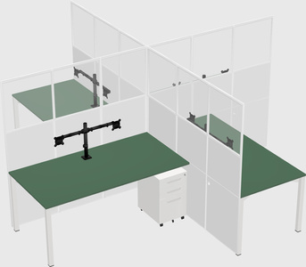 Quad office cubicles