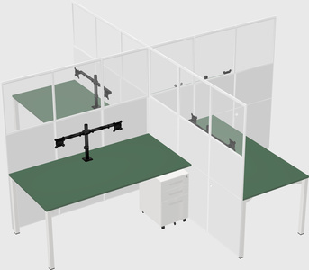 Quad office cubicles