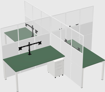 Quad office cubicles