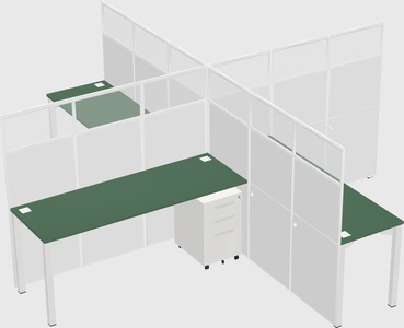 Quad office cubicles