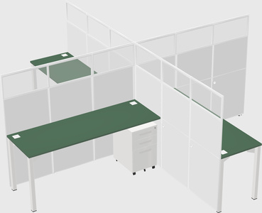 Quad office cubicles