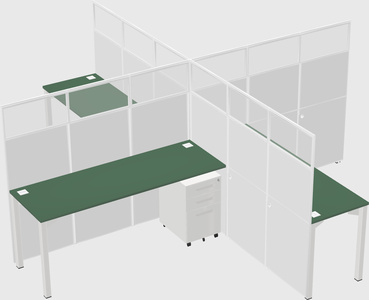 Quad office cubicles