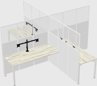 Quad office cubicles