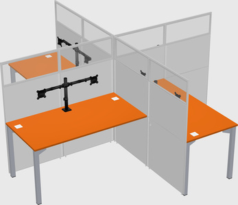 Quad office cubicles