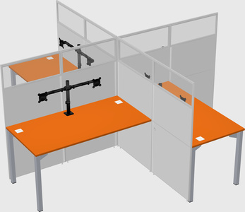 Quad office cubicles
