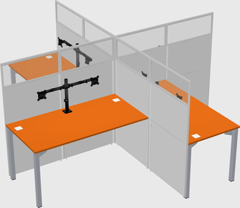 Quad office cubicles