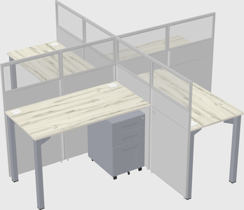 Quad office cubicles