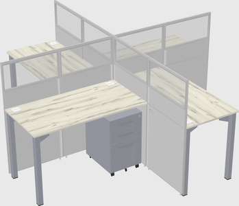 Quad office cubicles