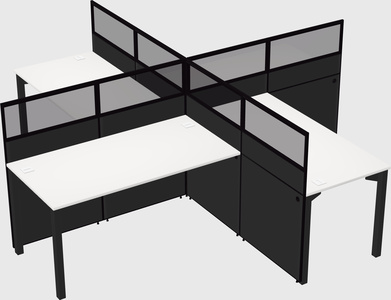 Quad office cubicles