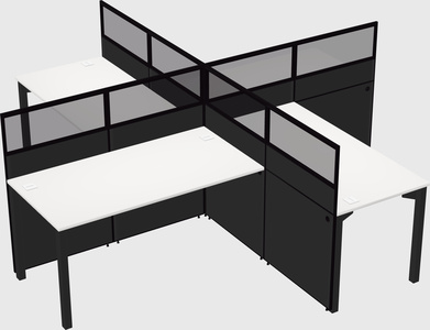 Quad office cubicles