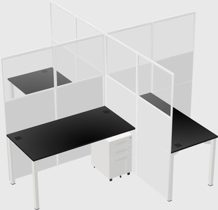 Quad office cubicles