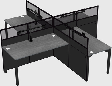 Quad office cubicles