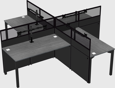 Quad office cubicles