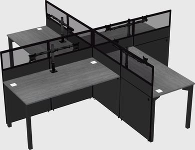 Quad office cubicles