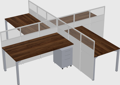 Quad office cubicles
