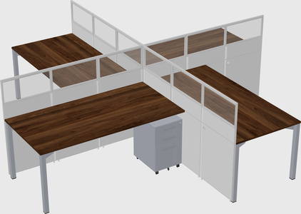 Quad office cubicles