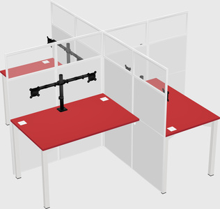 Quad office cubicles