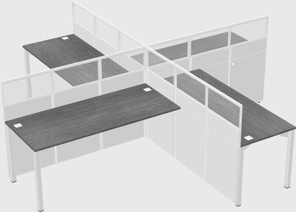 Quad office cubicles