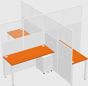 Quad office cubicles