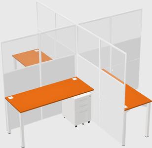 Quad office cubicles