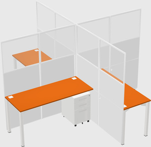 Quad office cubicles