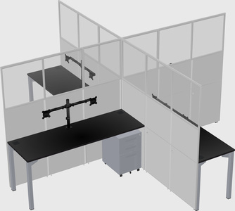 Quad office cubicles