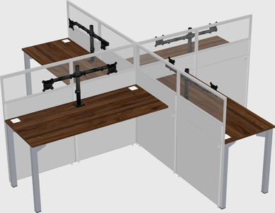 Quad office cubicles