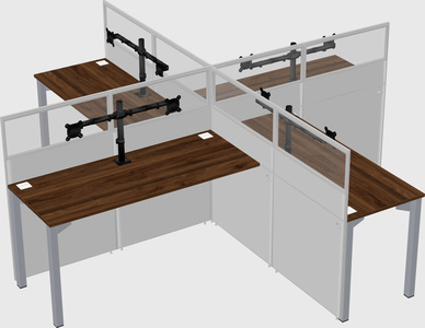 Quad office cubicles