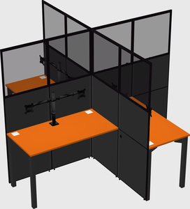 Bureaux à quatre cabines