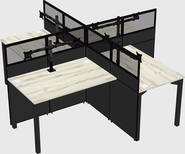 Quad office cubicles
