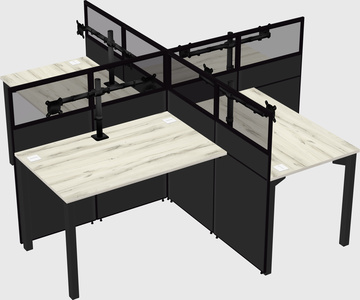 Quad office cubicles