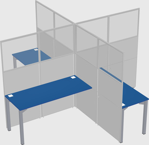 Quad office cubicles