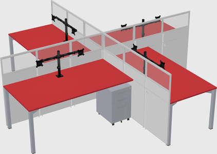 Quad office cubicles