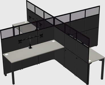 Quad office cubicles