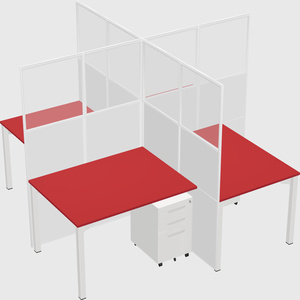 Quad office cubicles