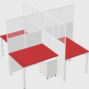 Quad office cubicles