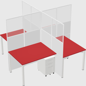 Quad office cubicles
