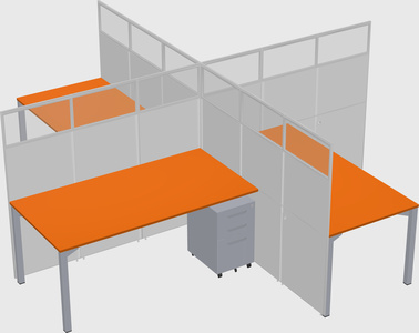 Quad office cubicles