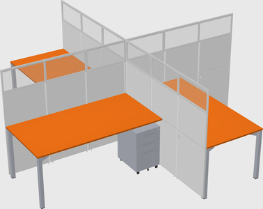 Quad office cubicles