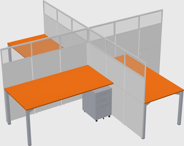 Quad office cubicles