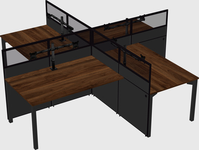 Quad office cubicles