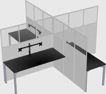 Quad office cubicles
