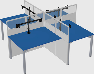 Quad office cubicles